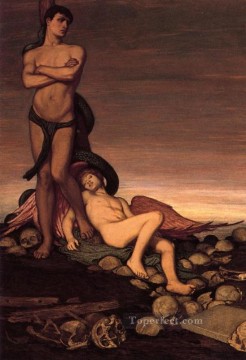  Symbolism Oil Painting - The Last Man symbolism Elihu Vedder
